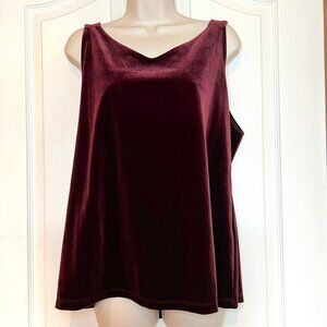 Gorgeous Chico's Travelers Dark Mulberry Velvet Tank - Sz Chico's 2 - NWT!!
